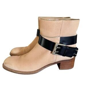 CHLOE Light Beige Nubuck Leather Baobob Ankle Boots Size 39